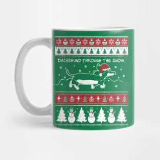 Christmas Xmas Dachshund Through The Snow Mug